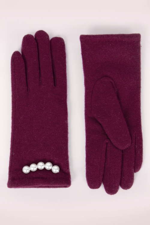 Amici - Ivanna Pearl Gloves in Wine