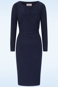 Vintage Chic for Topvintage - Topvintage exclusive ~ Zena Pencil Dress in Navy