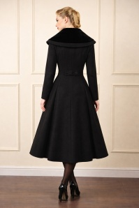 Banned Retro - Manteau swing Clotilde en noir 2