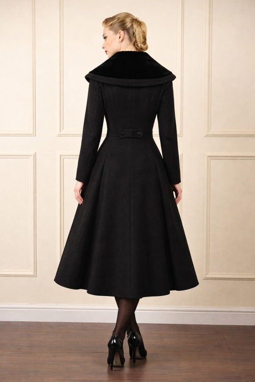 Banned Retro - Manteau swing Clotilde en noir 2