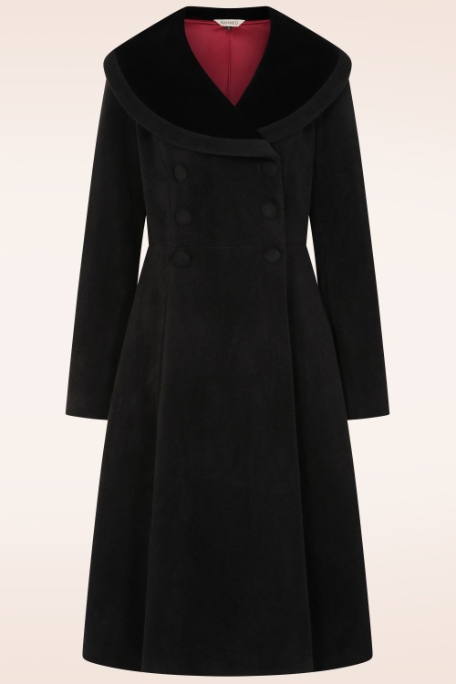 Banned Retro - Manteau swing Clotilde en noir 3