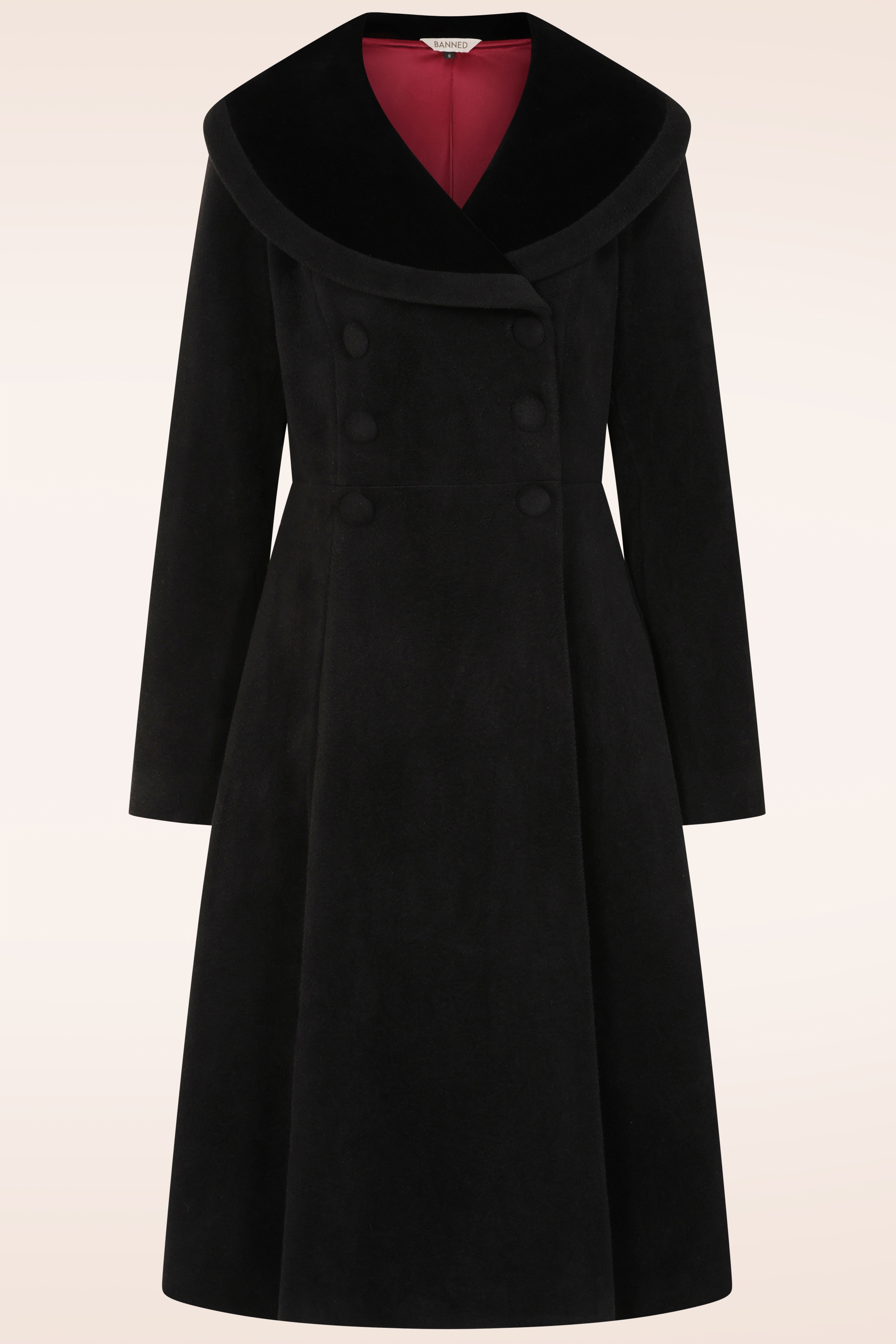 Banned Retro - Manteau swing Clotilde en noir 3