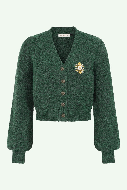 Banned Retro - Gilet Luna en vert foncé 2