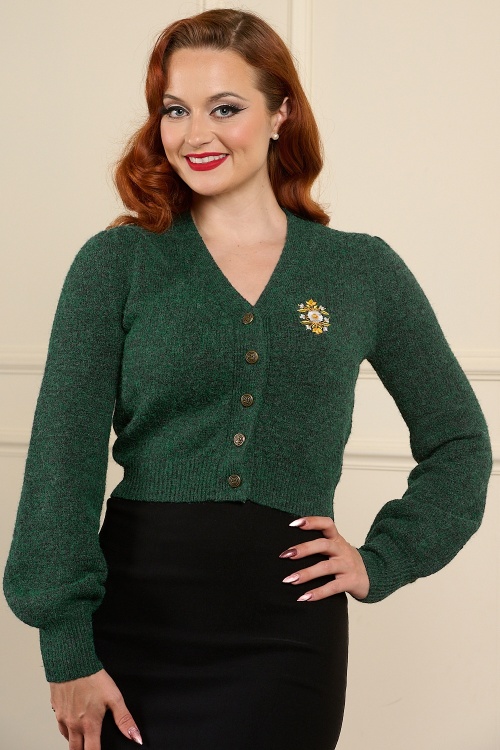 Banned Retro - Gilet Luna en vert foncé