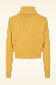 Banned Retro - Gilet en maille Violet en jaune moutarde 2
