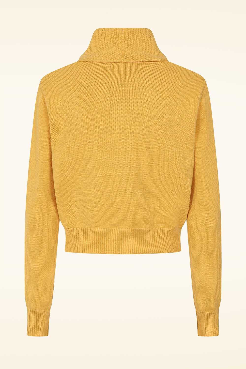 Banned Retro - Gilet en maille Violet en jaune moutarde 2