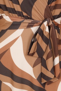 Vintage Chic for Topvintage - Topvintage exclusive ~ Taylor Cross Over Abstract Swing Dress in Brown 3