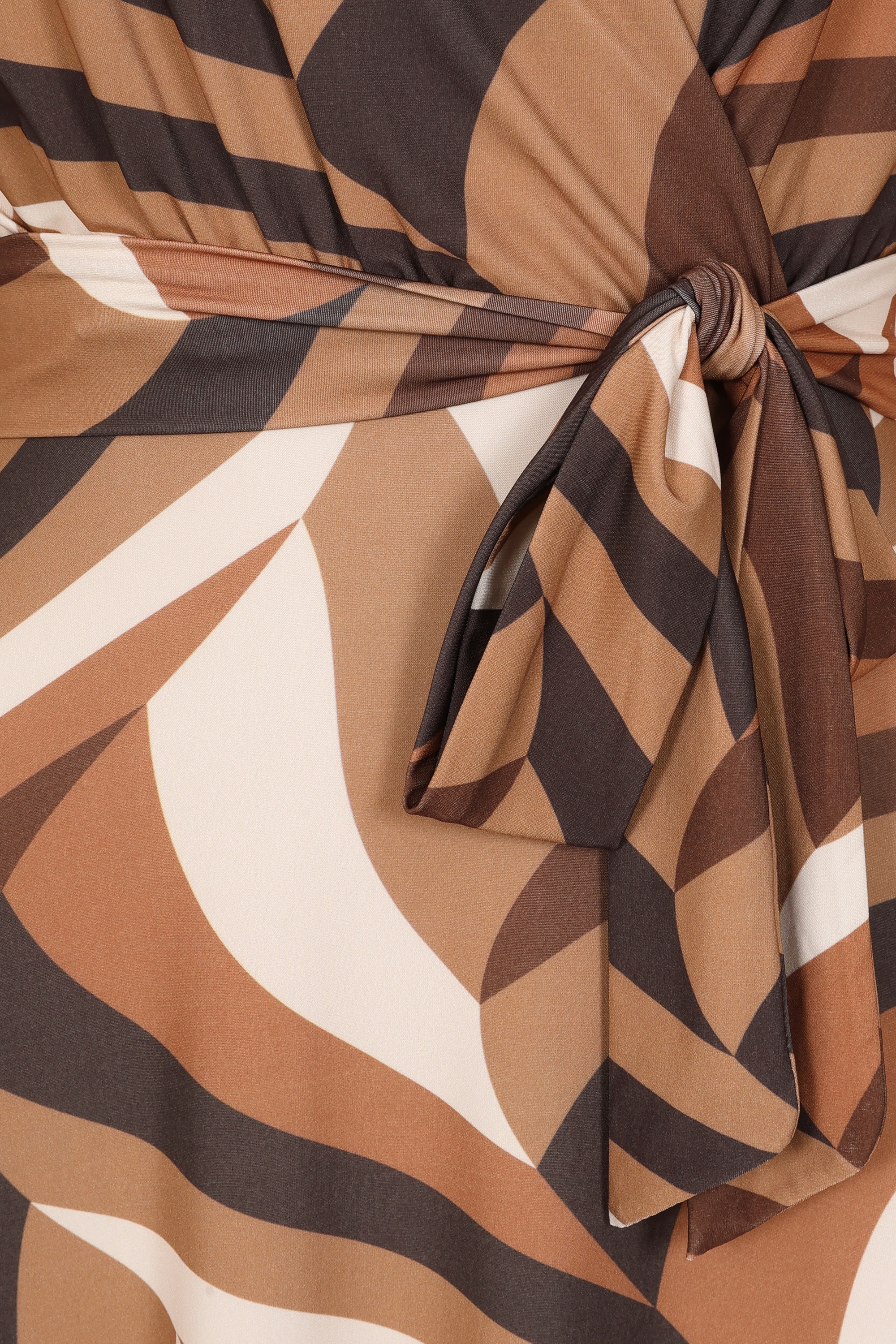 Vintage Chic for Topvintage - Topvintage exclusive ~ Taylor Cross Over Abstract Swing Dress in Brown 3