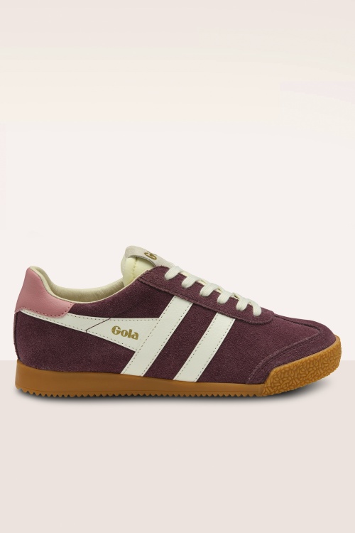 Gola - Baskets Elan en daim bordeaux et blanc cassé