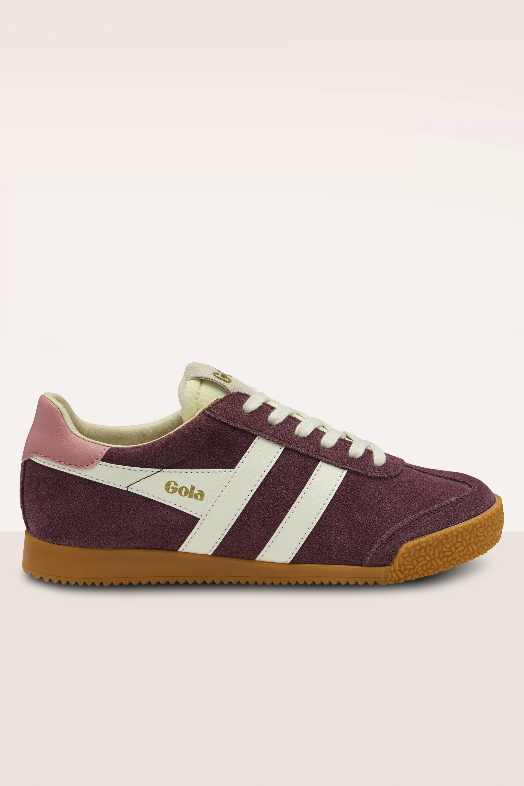Gola - Baskets Elan en daim bordeaux et blanc cassé