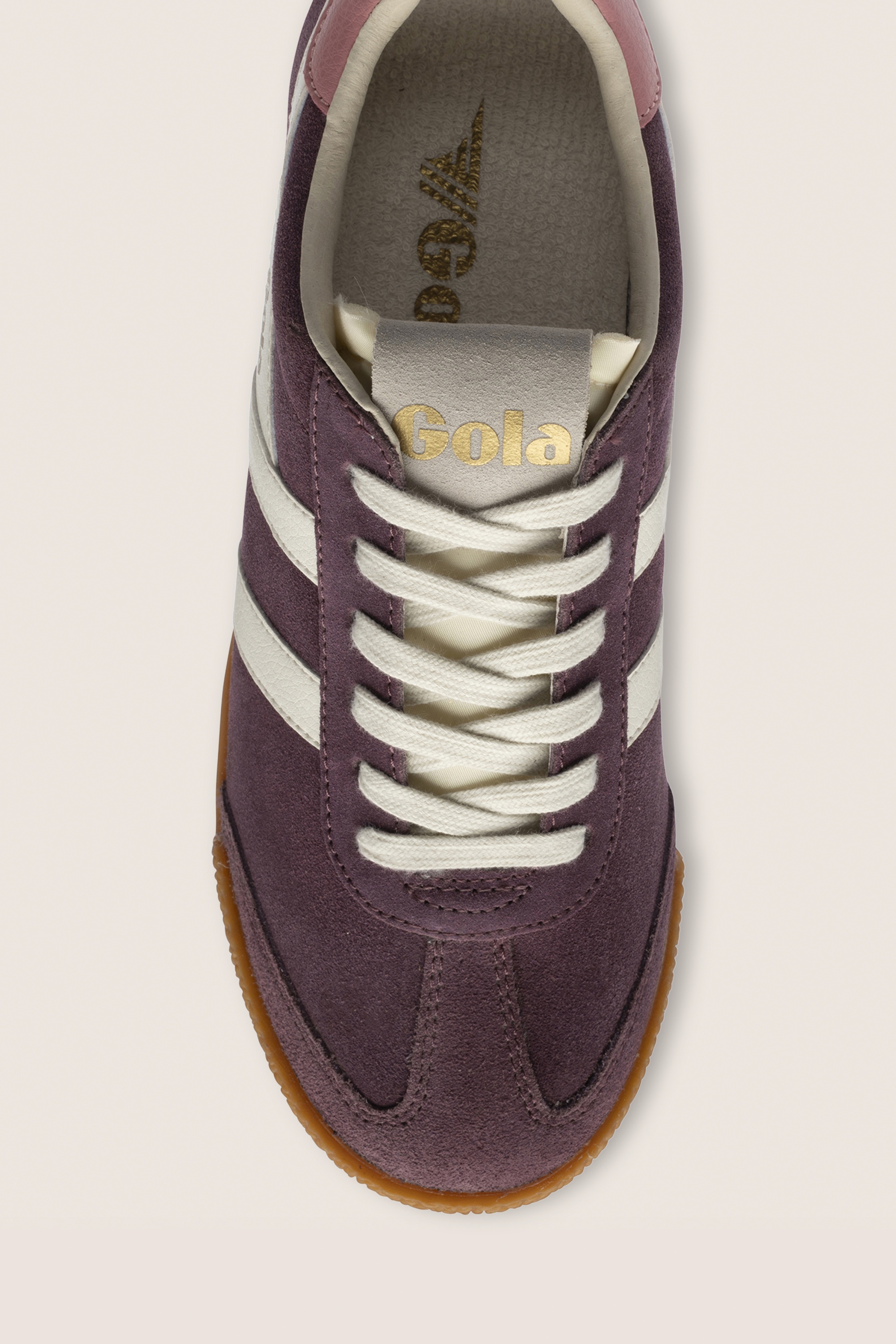 Gola - Baskets Elan en daim bordeaux et blanc cassé 3