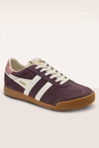 Gola - Baskets Elan en daim bordeaux et blanc cassé 2