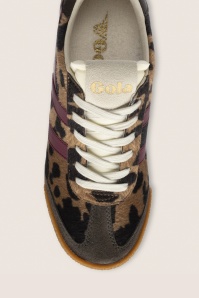Gola - Baskets Elan en daim motif vache brun clair et moka 3