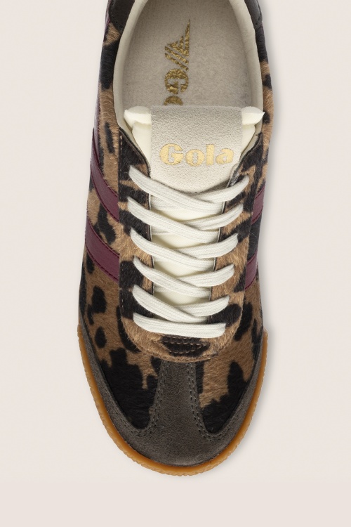 Gola - Baskets Elan en daim motif vache brun clair et moka 3