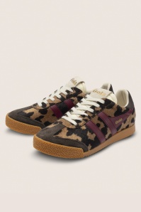 Gola - Baskets Elan en daim motif vache brun clair et moka 4