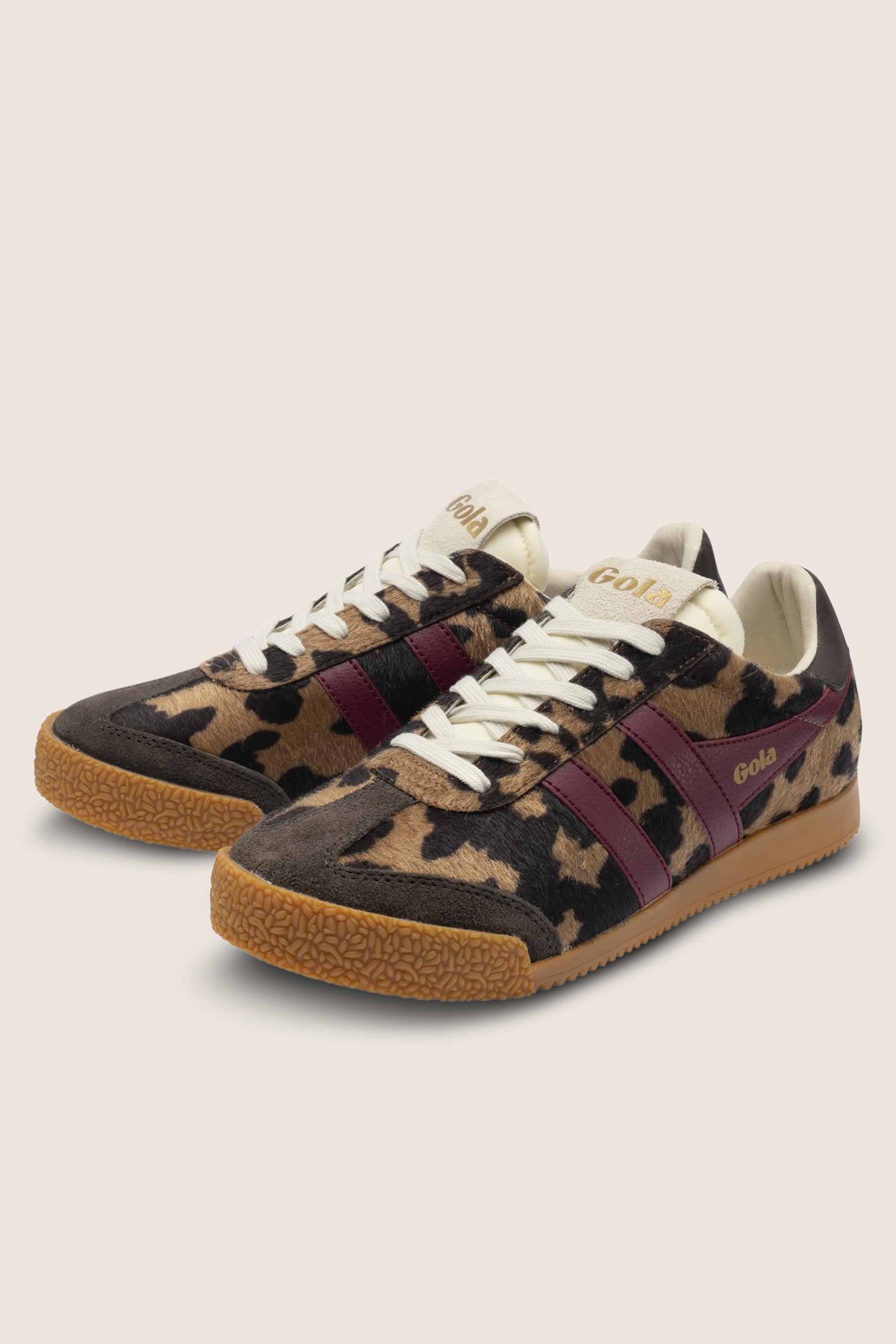 Gola - Baskets Elan en daim motif vache brun clair et moka 4