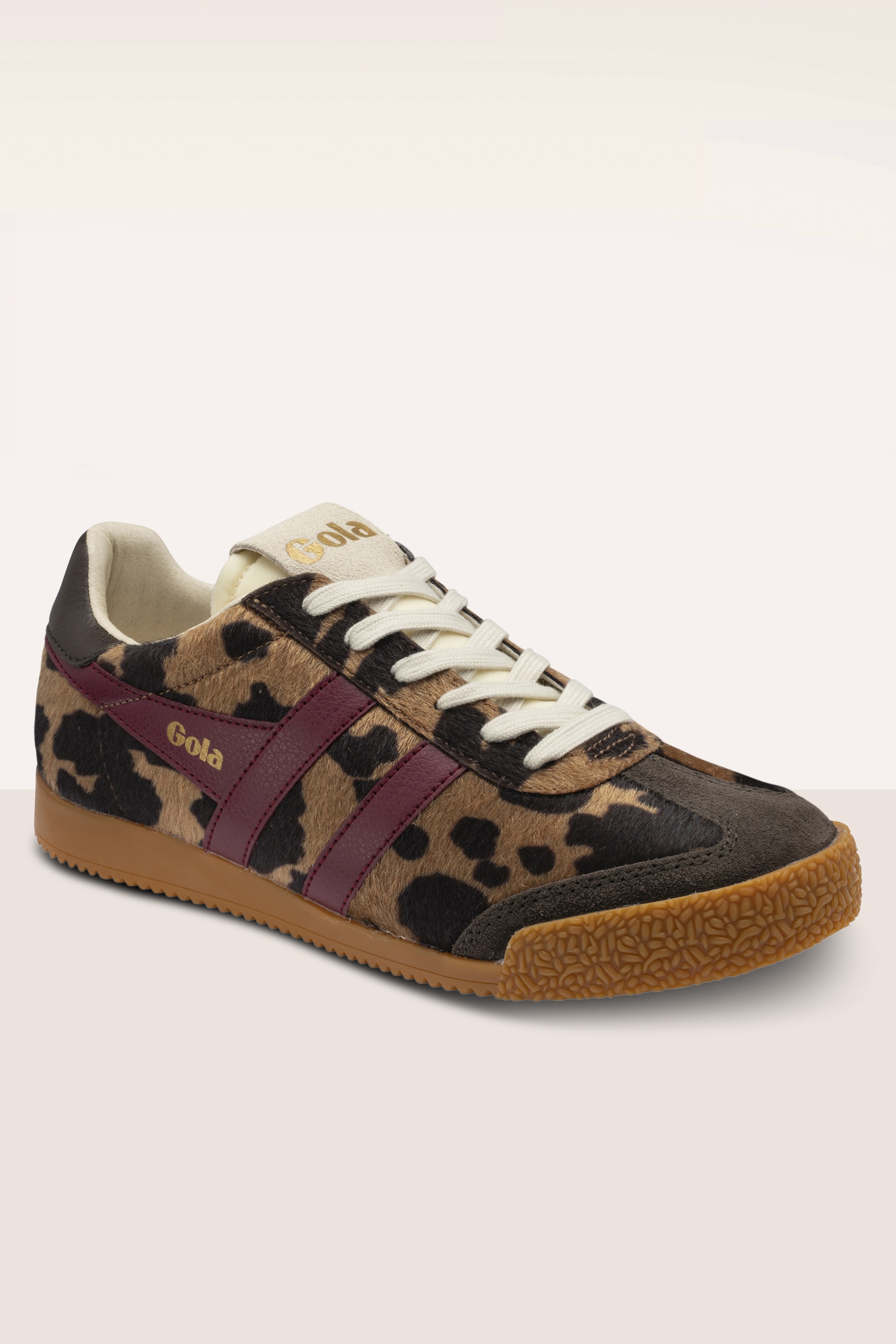 Gola - Baskets Elan en daim motif vache brun clair et moka 2