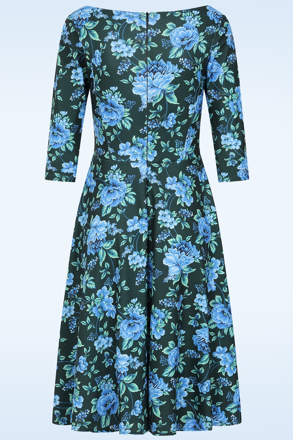 Vintage Chic for Topvintage - Topvintage exclusive ~ Tess Floral Swing Dress in Blue and Green 2