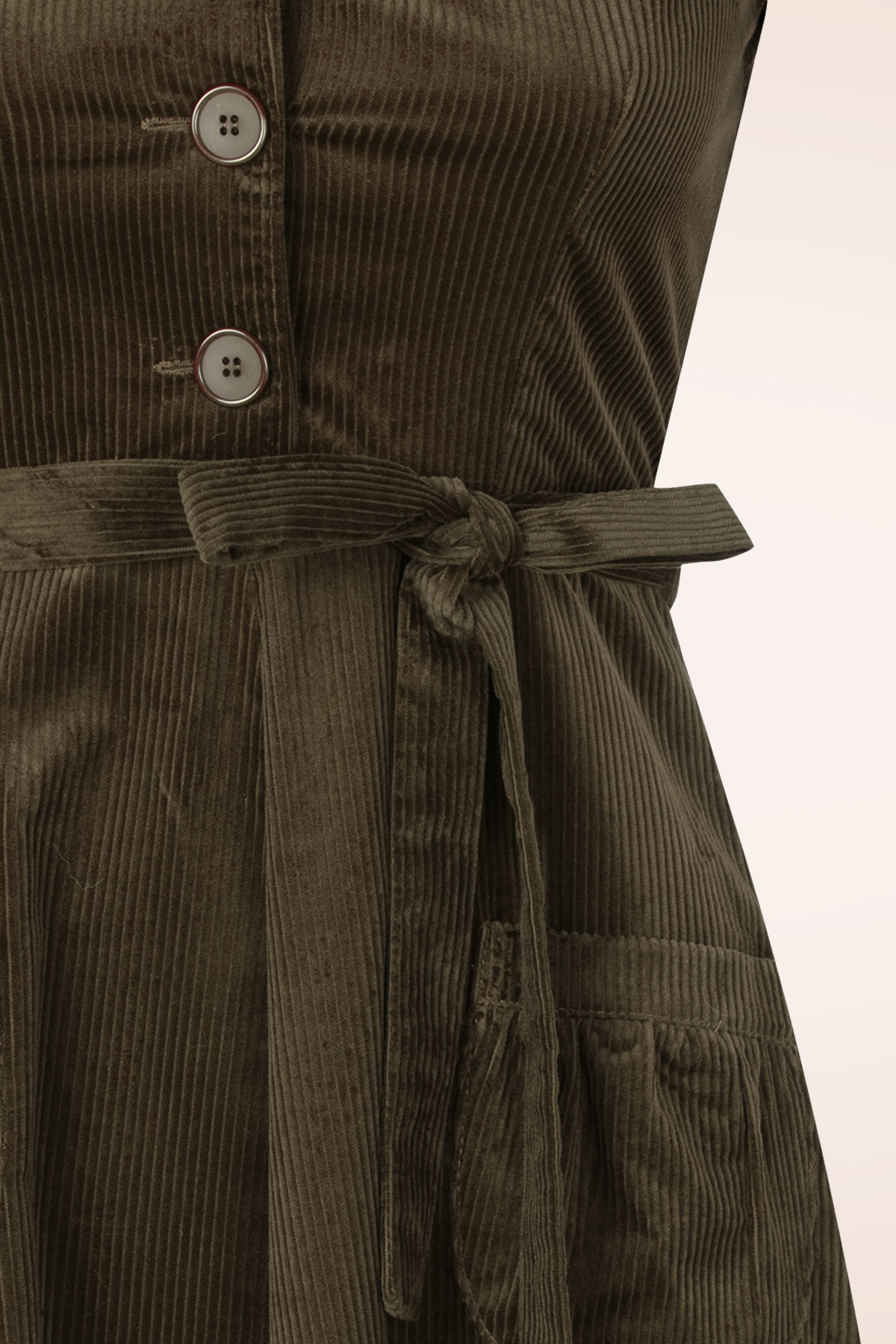 Very Cherry - Midi Revers Corduroy Dress in Bronze 3
