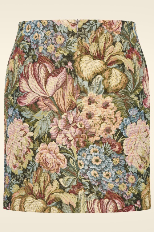 Very Cherry - Minijupe Babele Botanical Brocade en multicolore 3
