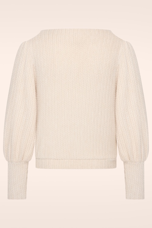 Very Cherry - Maya Cable Pullover in Cream 3