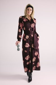 K-Design - Robe longue Floral Dreams en bordeaux 4