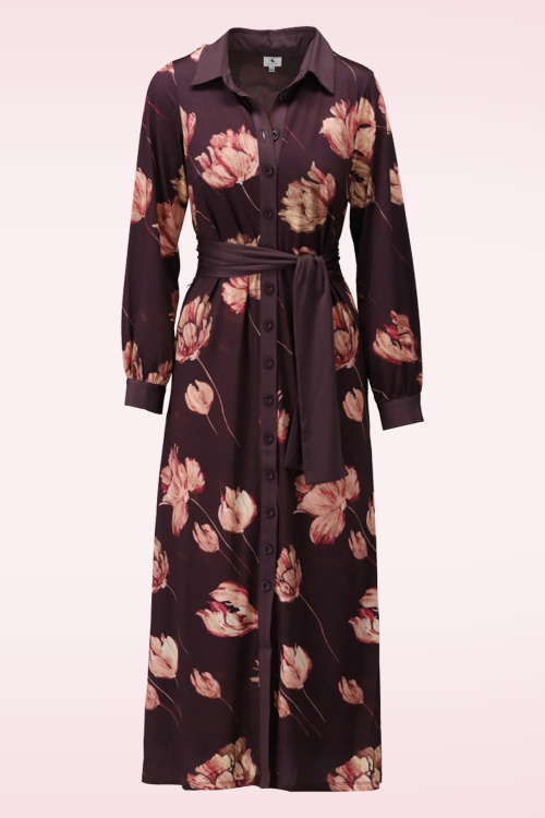 K-Design - Floral Dreams Maxi Dress in Burgundy