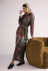 K-Design - Robe longue Vivian en vert et rouille 3