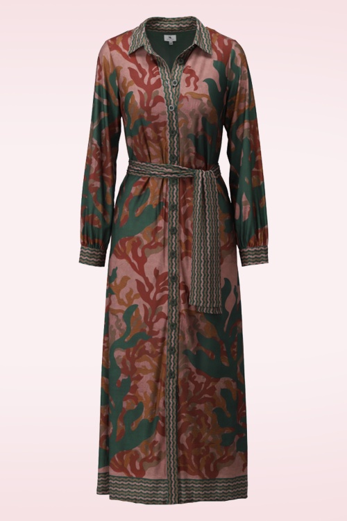 K-Design - Vivian Maxi Dress in Green and Rust 2