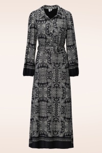 You’re My Lobster by K-design - Robe longjue à motif cachemire Polly en noir et blanc