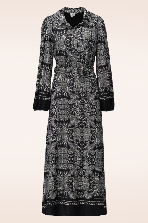 You’re My Lobster by K-design - Polly Paisley Maxi Dress in Black and White
