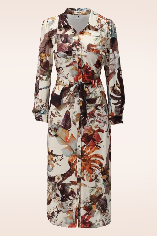 K-Design - Mary Botanic Midi Dress in Cream