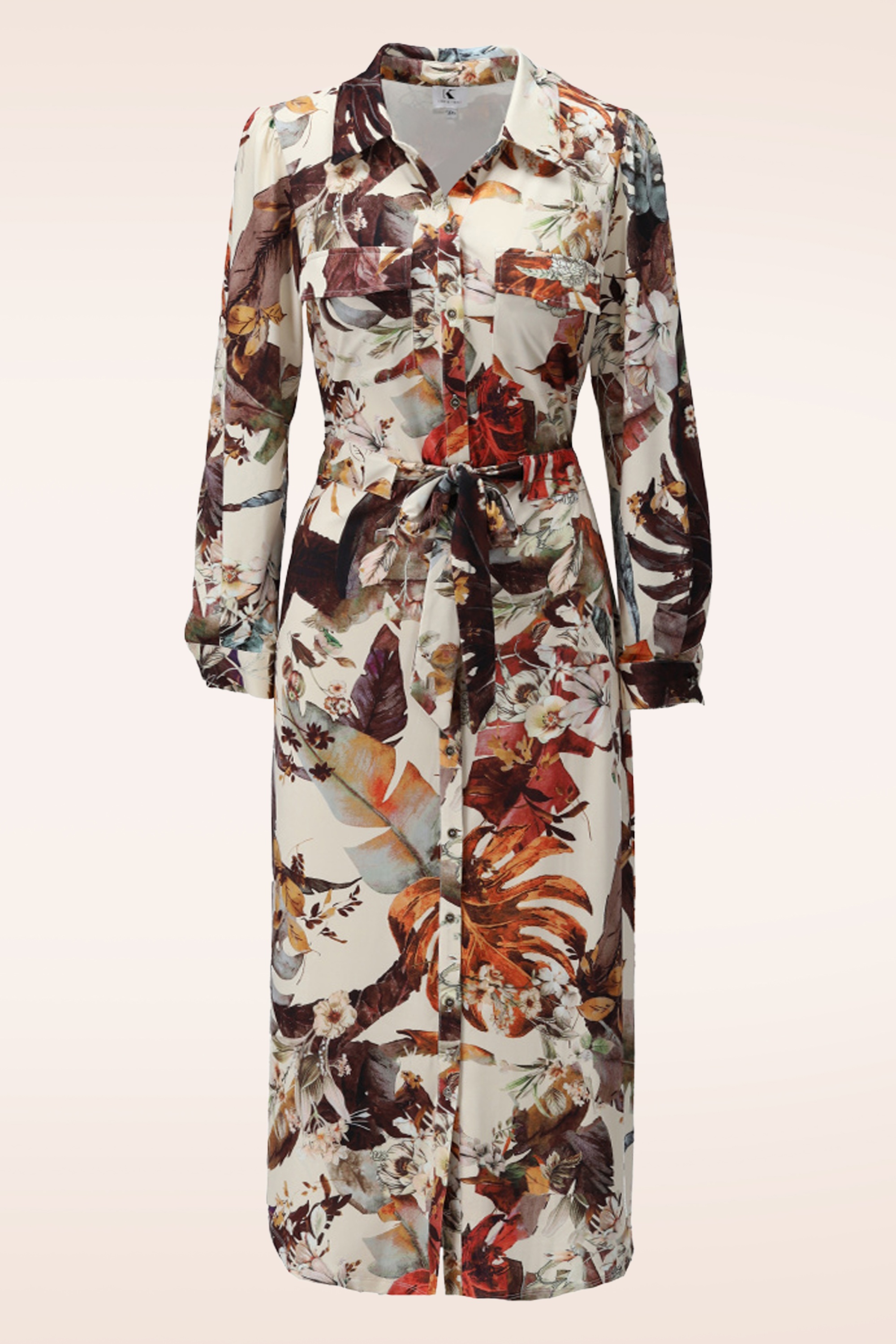 K-Design - Mary Botanic Midi Dress in Cream