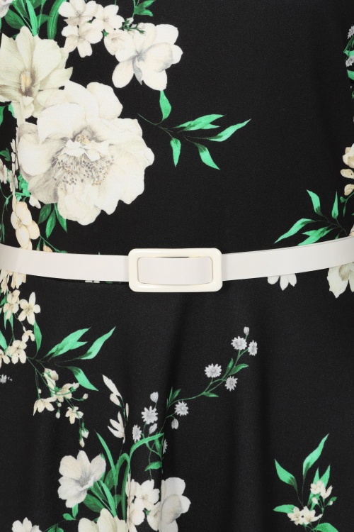 Vintage Chic for Topvintage - Exklusiv bei Topvintage ~ Megan Florales Swingkleid in Schwarz 2
