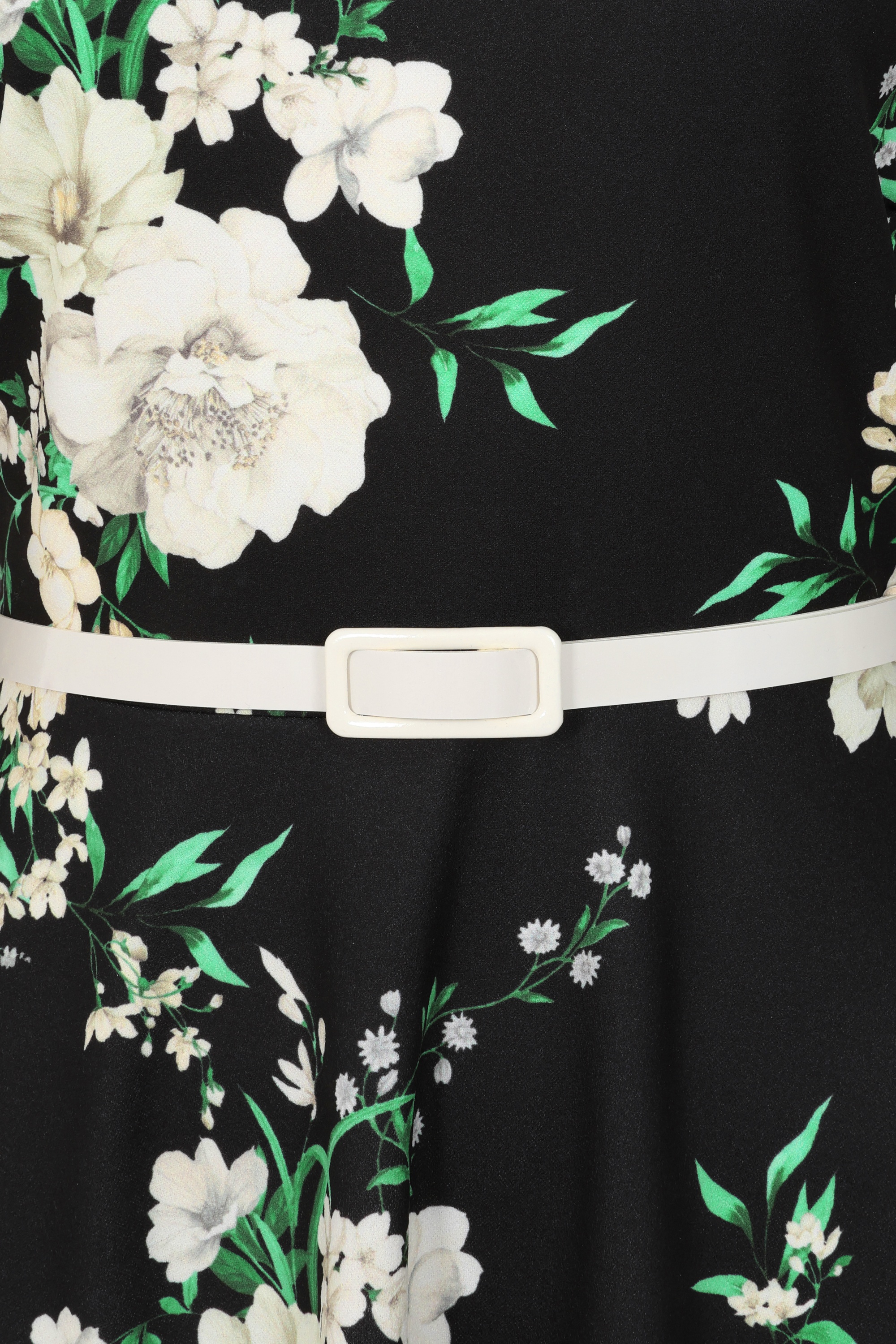 Vintage Chic for Topvintage - Exklusiv bei Topvintage ~ Megan Florales Swingkleid in Schwarz 2