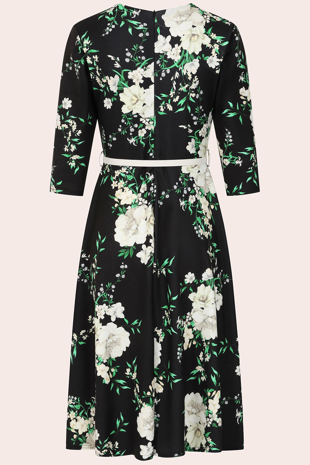 Vintage Chic for Topvintage - Exklusiv bei Topvintage ~ Megan Florales Swingkleid in Schwarz 3