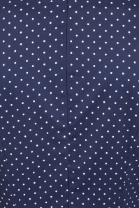Dolly Dawn - Topvintage exclusive ~ Camilla polkadot swing jurk in marineblauw 4