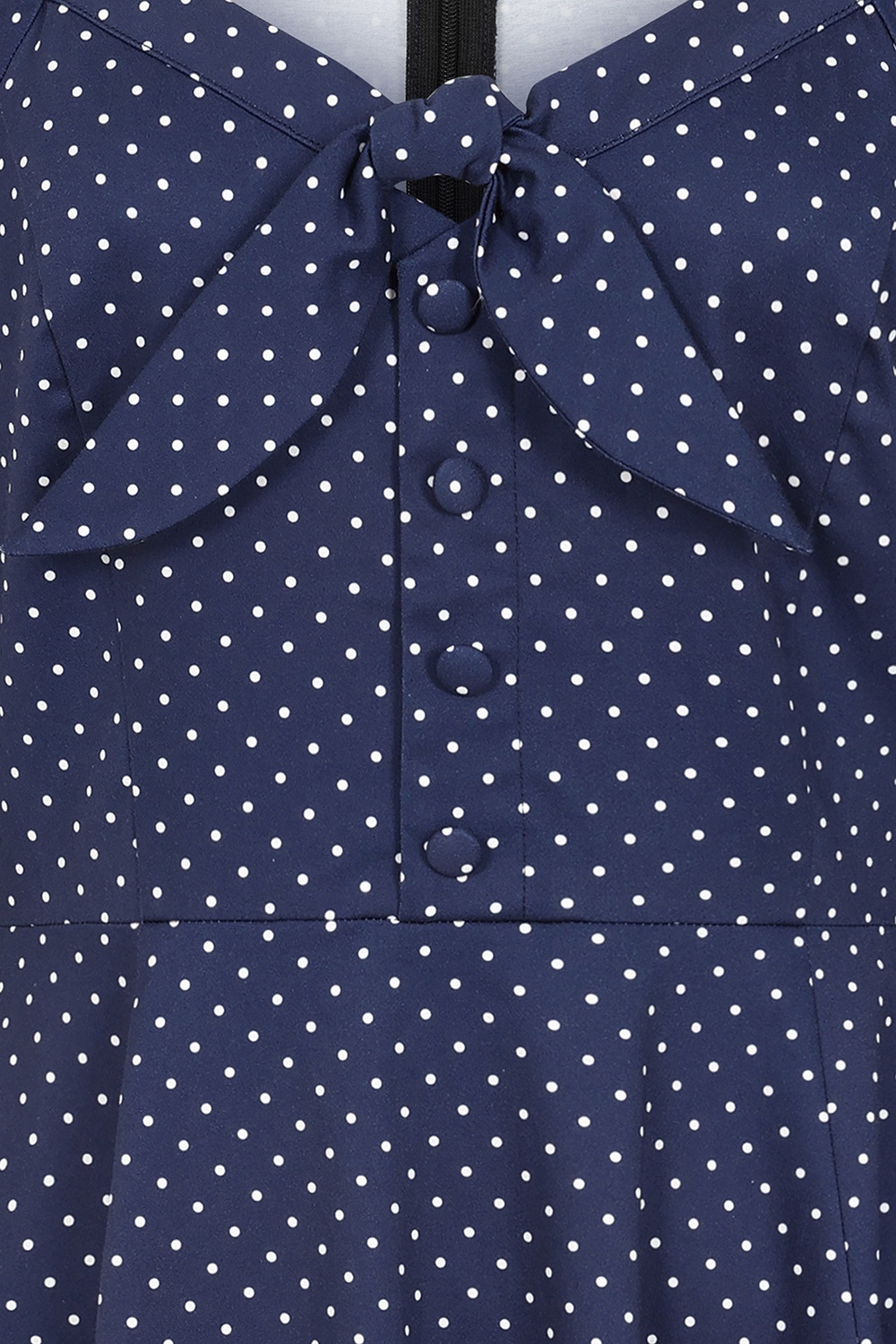 Dolly Dawn - Topvintage exclusive ~ Camilla polkadot swing jurk in marineblauw 2