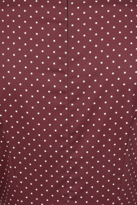 Dolly Dawn - Topvintage exclusive ~ Camilla polkadot swing jurk in bordeaux 4