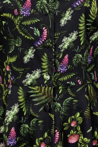 Dolly Dawn - Topvintage exclusive ~ Charlotte Botanical swing jurk in zwart 3