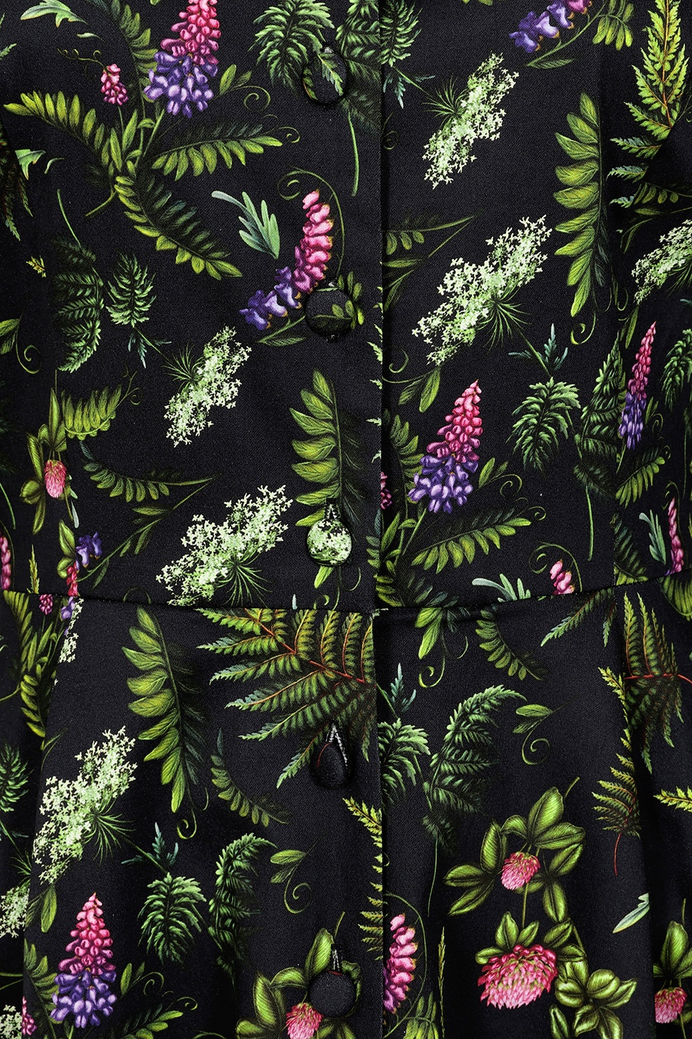 Dolly Dawn - Topvintage exclusive ~ Charlotte Botanical swing jurk in zwart 3