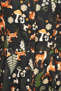 Dolly Dawn - Topvintage exclusive ~ Charlotte Woodland swing jurk in zwart 3