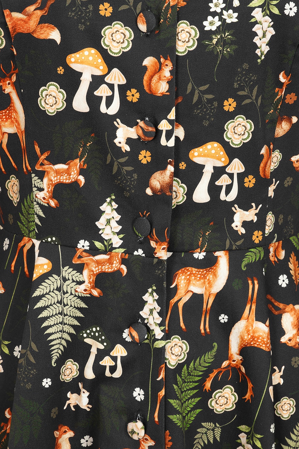 Dolly Dawn - Topvintage exclusive ~ Charlotte Woodland swing jurk in zwart 3