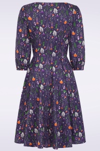 Dolly Dawn - Topvintage exclusive ~ Charlotte Whimsical Swing Dress in Aubergine 2