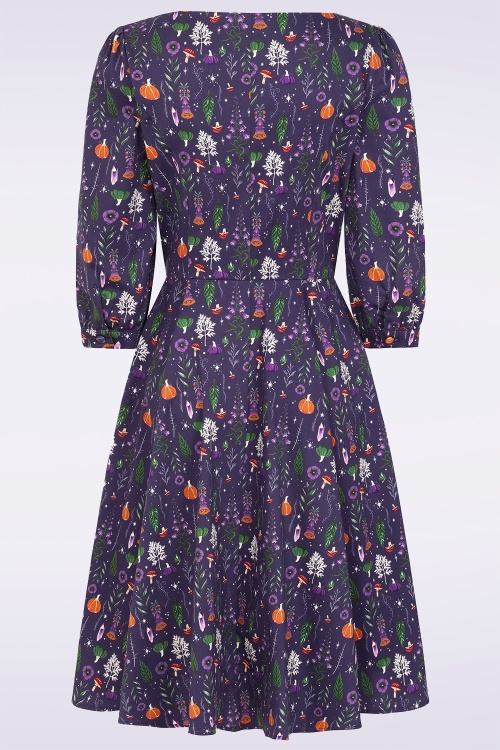 Dolly Dawn - Topvintage exclusive ~ Charlotte Whimsical Swing Dress in Aubergine 2