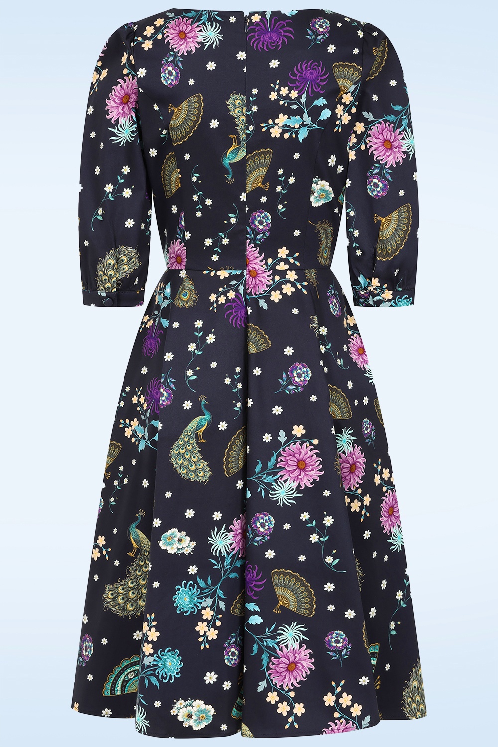 Dolly Dawn - Topvintage exclusive ~ Catherine Peacock swing jurk in middernachtblauw 2