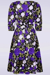 Dolly Dawn - Topvintage exclusive ~ Catherine Roses swing jurk in zwart 2