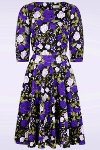 Dolly Dawn - Topvintage exclusive ~ Catherine Roses swing jurk in zwart