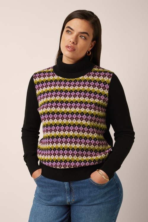 King Louie - Rollneck Chicago top in zwart 2
