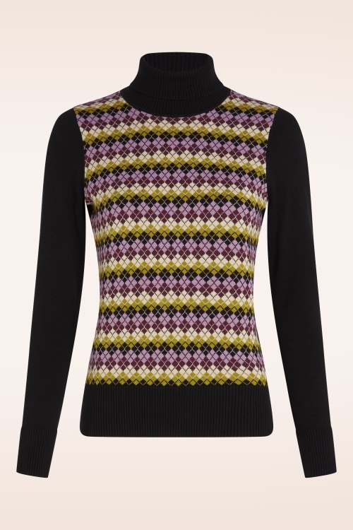 King Louie - Rollneck Chicago top in zwart